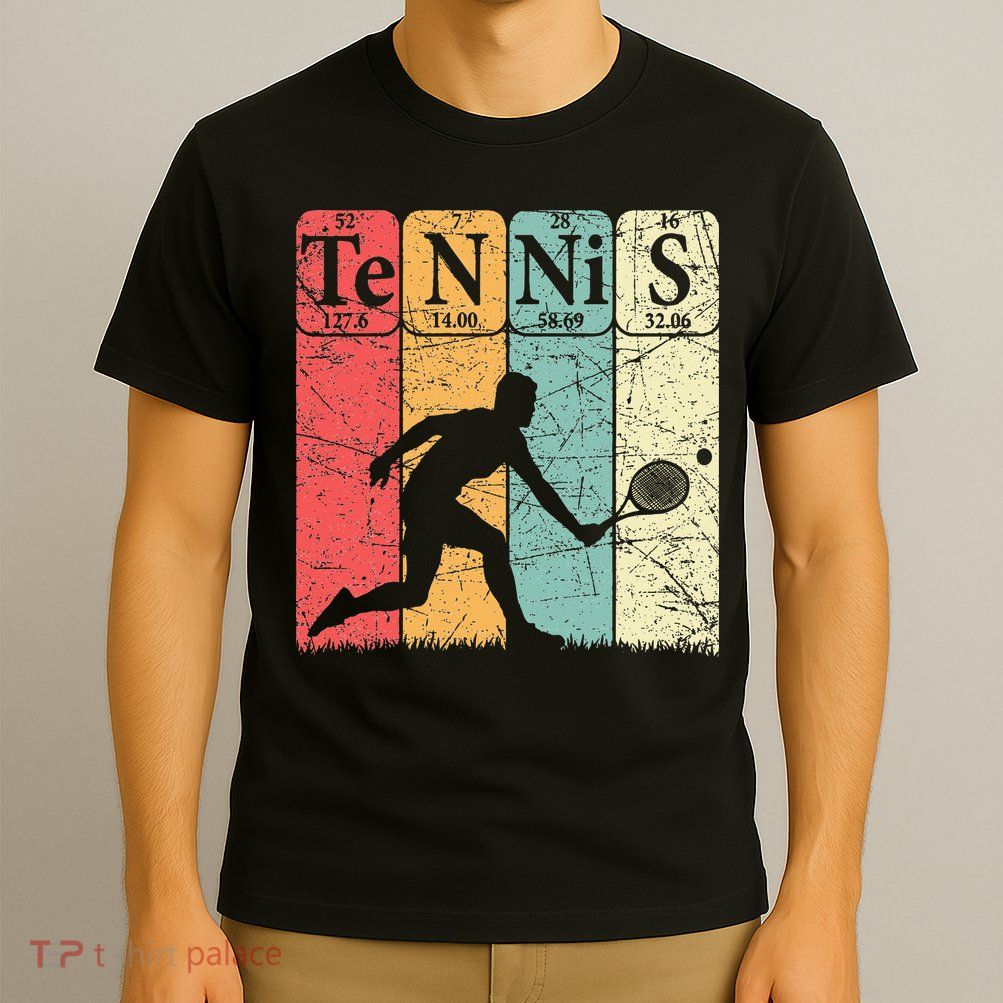 Tennis Periodic Table Elements Tennis Player Nerd Vintage T-Shirt