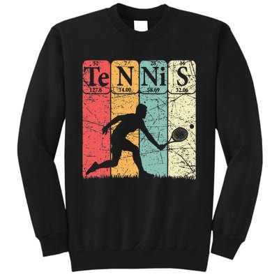 Tennis Periodic Table Elements Tennis Player Nerd Vintage Tall Sweatshirt