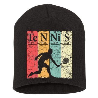 Tennis Periodic Table Elements Tennis Player Nerd Vintage Short Acrylic Beanie