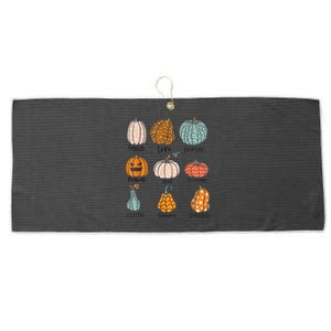 Teacher Pumpkins Trick Or Teach Halloween Teach Love Inspire Large Microfiber Waffle Golf Towel