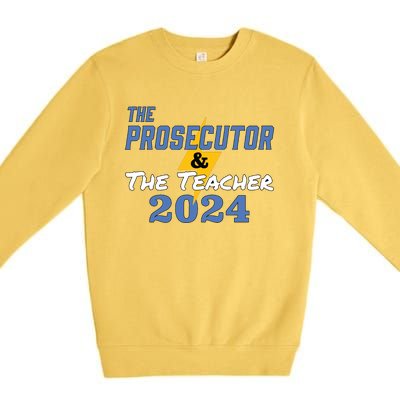 The Prosecutor The Teacher 2024 Harris Walz Presidential Premium Crewneck Sweatshirt