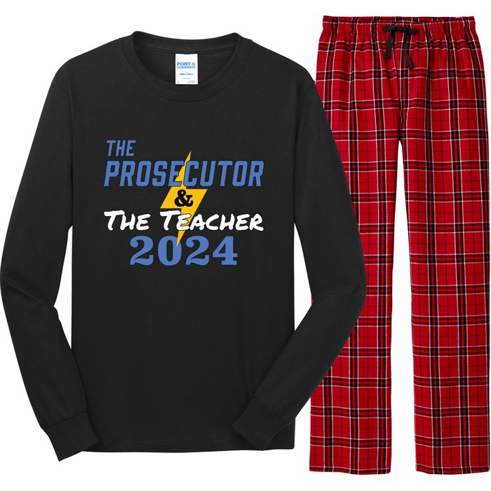 The Prosecutor The Teacher 2024 Harris Walz Presidential Long Sleeve Pajama Set