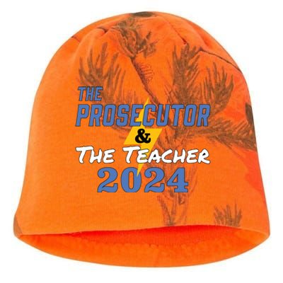 The Prosecutor The Teacher 2024 Harris Walz Presidential Kati - Camo Knit Beanie