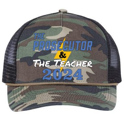 The Prosecutor The Teacher 2024 Harris Walz Presidential Retro Rope Trucker Hat Cap