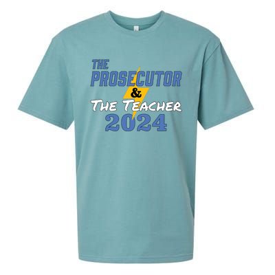 The Prosecutor The Teacher 2024 Harris Walz Presidential Sueded Cloud Jersey T-Shirt