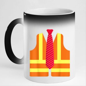 Trump Proud To Be Garbage Hivis Vest Red Tie Costume 2024 11oz Black Color Changing Mug