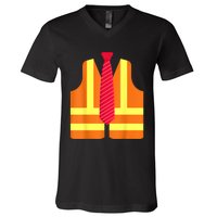 Trump Proud To Be Garbage Hivis Vest Red Tie Costume 2024 V-Neck T-Shirt