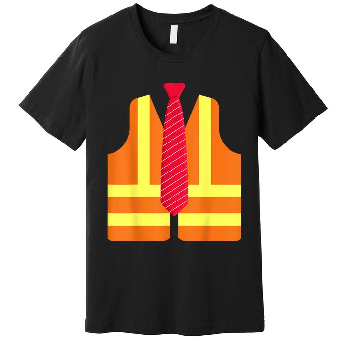 Trump Proud To Be Garbage Hivis Vest Red Tie Costume 2024 Premium T-Shirt