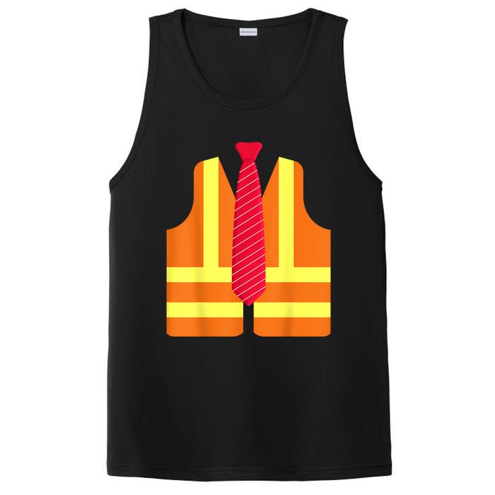 Trump Proud To Be Garbage Hivis Vest Red Tie Costume 2024 PosiCharge Competitor Tank