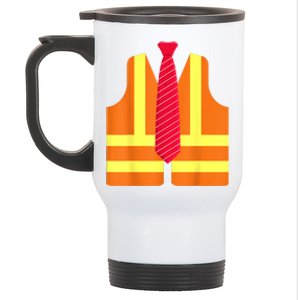 Trump Proud To Be Garbage Hivis Vest Red Tie Costume 2024 Stainless Steel Travel Mug