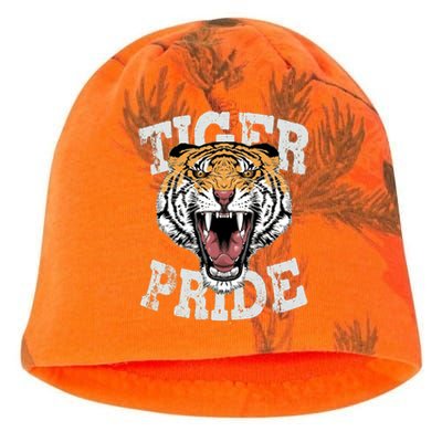 Tiger Pride Tiger Mascot Vintage School Sports Team Football Kati - Camo Knit Beanie