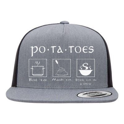 Taters Po Ta Toes Potato Tater Flat Bill Trucker Hat