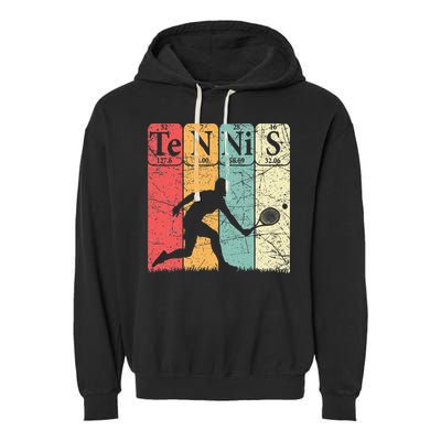 Tennis Periodic Table Elements Tennis Player Nerd Vintage Garment-Dyed Fleece Hoodie