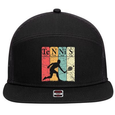 Tennis Periodic Table Elements Tennis Player Nerd Vintage 7 Panel Mesh Trucker Snapback Hat