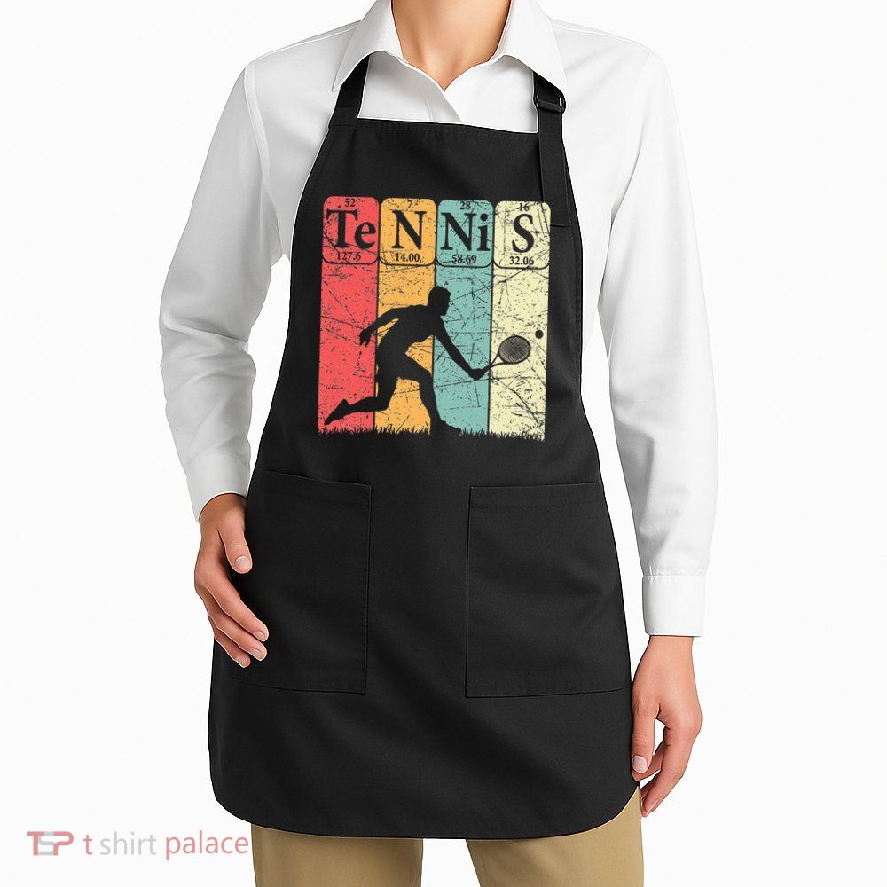 Tennis Periodic Table Elements Tennis Player Nerd Vintage Apron