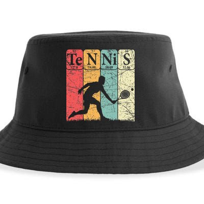 Tennis Periodic Table Elements Tennis Player Nerd Vintage Sustainable Bucket Hat