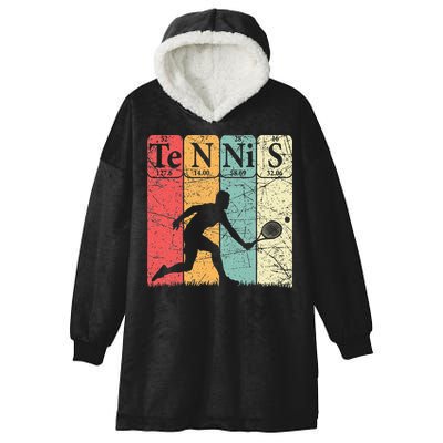 Tennis Periodic Table Elements Tennis Player Nerd Vintage Hooded Wearable Blanket