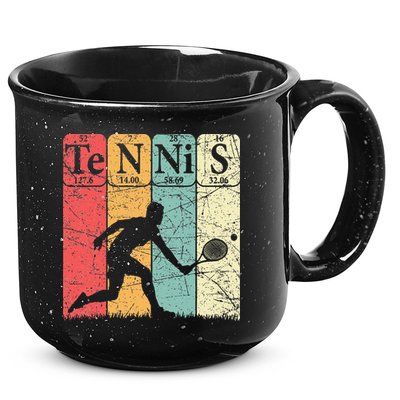 Tennis Periodic Table Elements Tennis Player Nerd Vintage 15oz Campfire Ceramic Mug