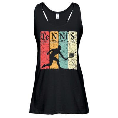 Tennis Periodic Table Elements Tennis Player Nerd Vintage Ladies Essential Flowy Tank