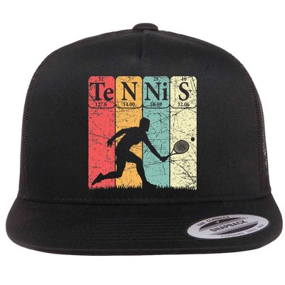 Tennis Periodic Table Elements Tennis Player Nerd Vintage Flatbill Hat