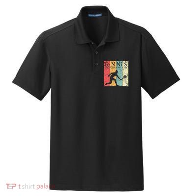 Tennis Periodic Table Elements Tennis Player Nerd Vintage Dry Zone Grid Polo