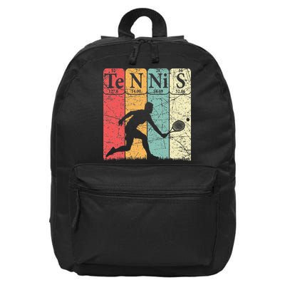 Tennis Periodic Table Elements Tennis Player Nerd Vintage 16 in Basic Backpack