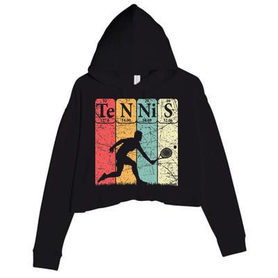 Tennis Periodic Table Elements Tennis Player Nerd Vintage Crop Fleece Hoodie