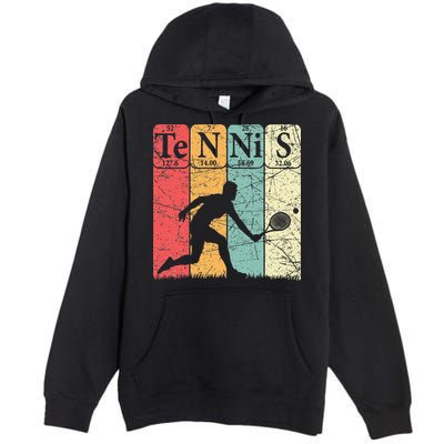 Tennis Periodic Table Elements Tennis Player Nerd Vintage Premium Pullover Hoodie