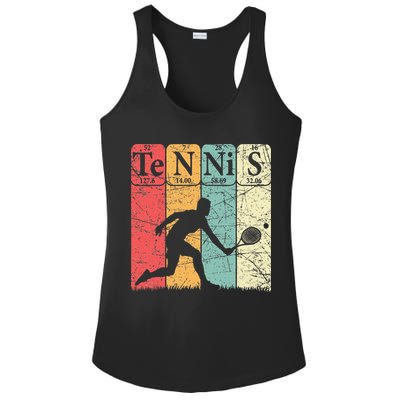 Tennis Periodic Table Elements Tennis Player Nerd Vintage Ladies PosiCharge Competitor Racerback Tank