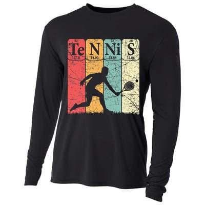 Tennis Periodic Table Elements Tennis Player Nerd Vintage Cooling Performance Long Sleeve Crew