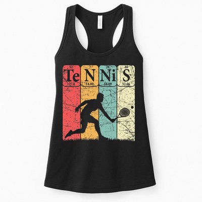 Tennis Periodic Table Elements Tennis Player Nerd Vintage Womens Tank Top