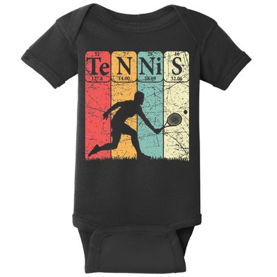 Tennis Periodic Table Elements Tennis Player Nerd Vintage Baby Bodysuit