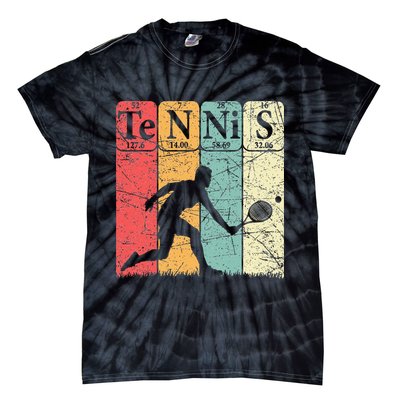 Tennis Periodic Table Elements Tennis Player Nerd Vintage Tie-Dye T-Shirt