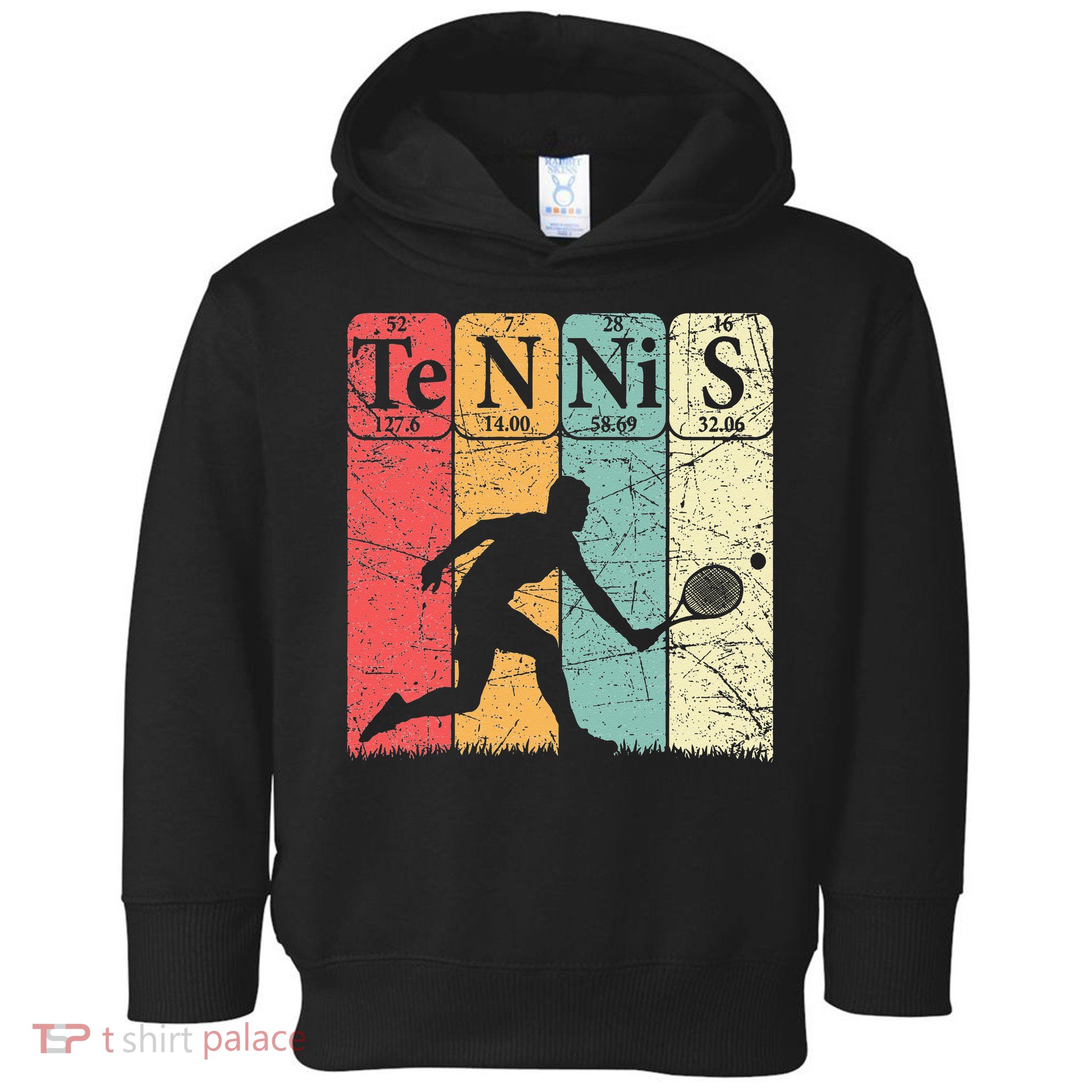 Tennis Periodic Table Elements Tennis Player Nerd Vintage Toddler Hoodie