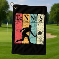 Tennis Periodic Table Elements Tennis Player Nerd Vintage Golf Towel