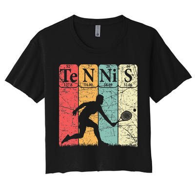 Tennis Periodic Table Elements Tennis Player Nerd Vintage Crop Top