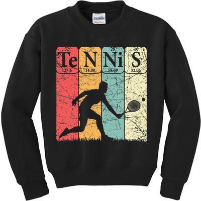 Tennis Periodic Table Elements Tennis Player Nerd Vintage Kids Sweatshirt