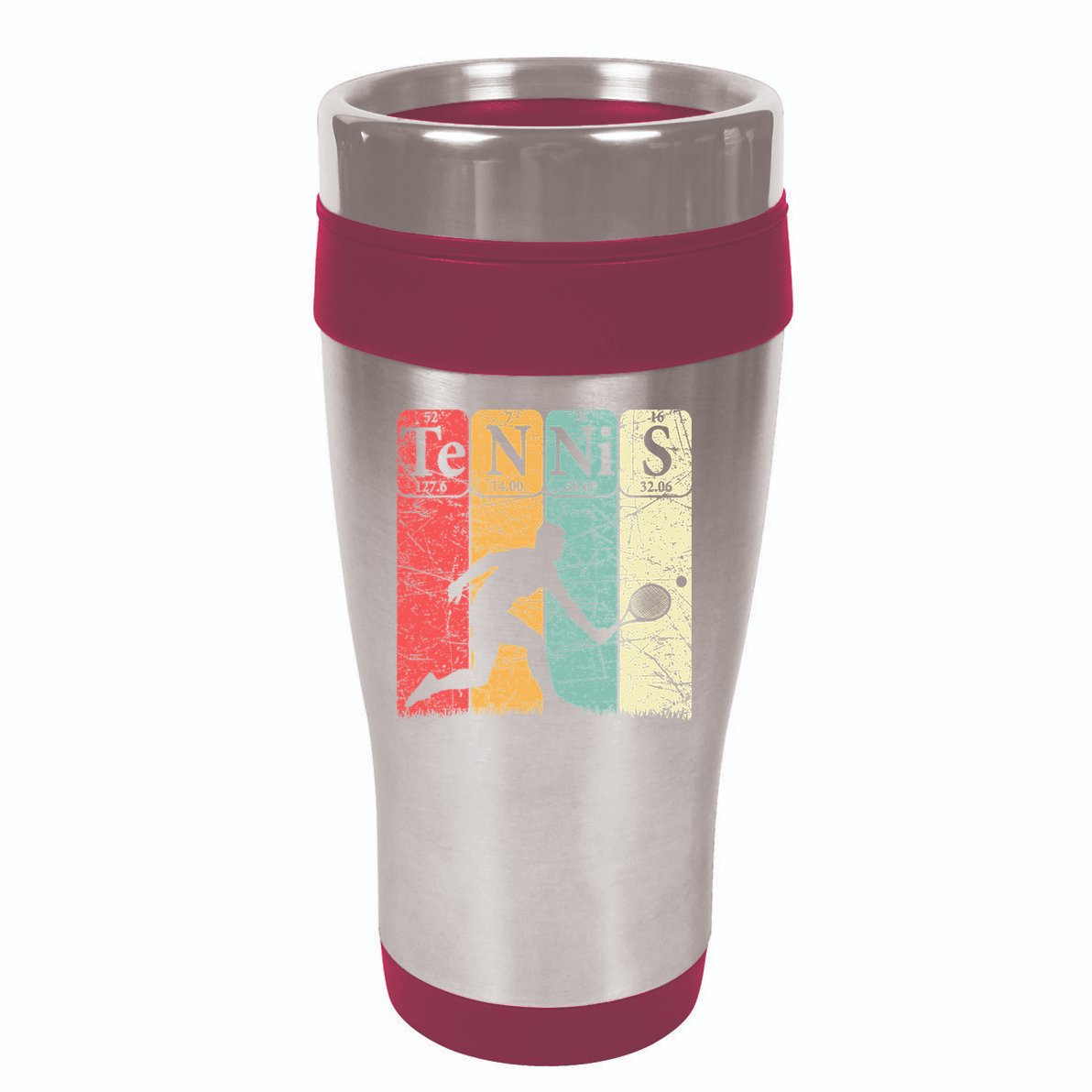 Tennis Periodic Table Elements Tennis Player Nerd Vintage 16oz Travel Tumbler