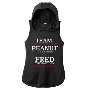 Team Peanut The Squirrel And Fred The Raccoon Ladies PosiCharge Tri-Blend Wicking Draft Hoodie Tank