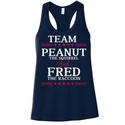 Team Peanut The Squirrel And Fred The Raccoon Women's Racerback Tank