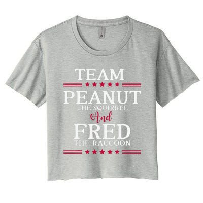 Team Peanut The Squirrel And Fred The Raccoon Women's Crop Top Tee