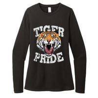 Tiger Pride Tiger Mascot Vintage School Sports Team Football Womens CVC Long Sleeve Shirt