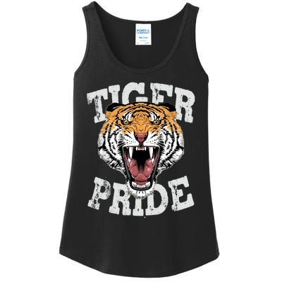 Tiger Pride Tiger Mascot Vintage School Sports Team Football Ladies Essential Tank