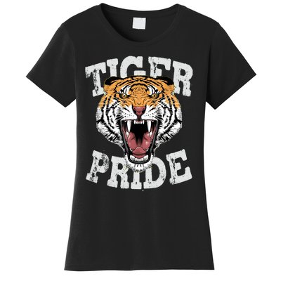 Tiger Pride Tiger Mascot Vintage School Sports Team Football Women's T-Shirt