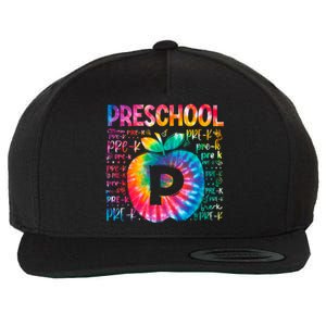 Team Preschool Typography Tie Dye Back To School Teacher Great Gift Wool Snapback Cap