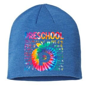 Team Preschool Typography Tie Dye Back To School Teacher Great Gift Sustainable Beanie