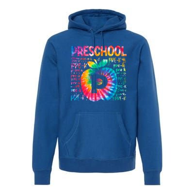 Team Preschool Typography Tie Dye Back To School Teacher Great Gift Premium Hoodie