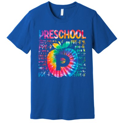 Team Preschool Typography Tie Dye Back To School Teacher Great Gift Premium T-Shirt