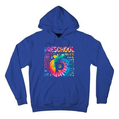 Team Preschool Typography Tie Dye Back To School Teacher Great Gift Tall Hoodie