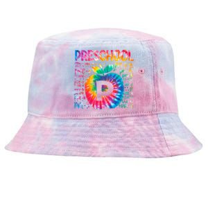 Team Preschool Typography Tie Dye Back To School Teacher Great Gift Tie-Dyed Bucket Hat